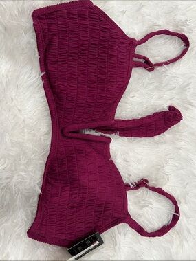Bar III Textured Bralette in Deep Wine